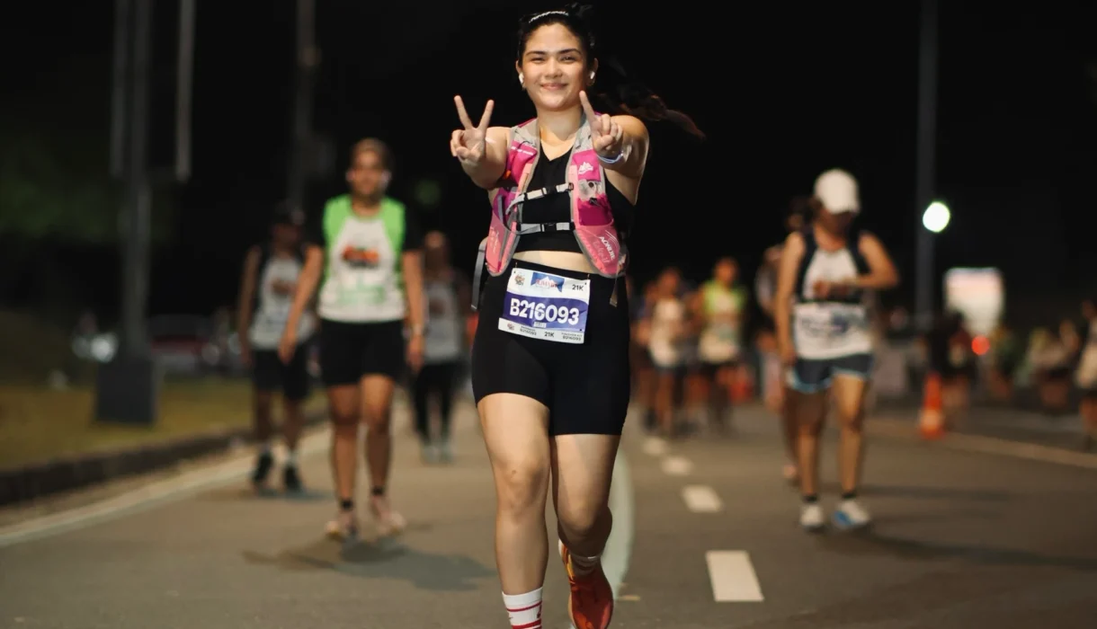 Nadz running a half marathon with erythema nodosum